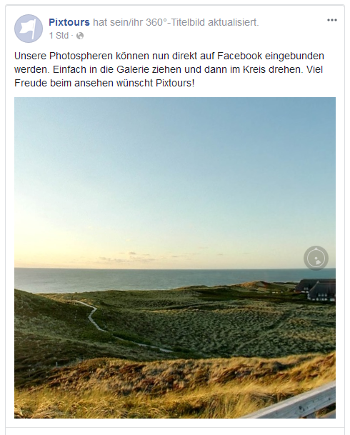 Pixtours Photosphere bei Facebook