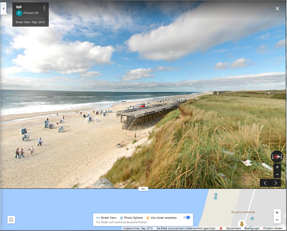 Pixtours Photosphere bei Stret View